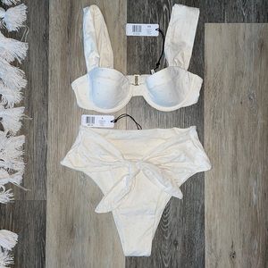 Off White high rise bikini set
